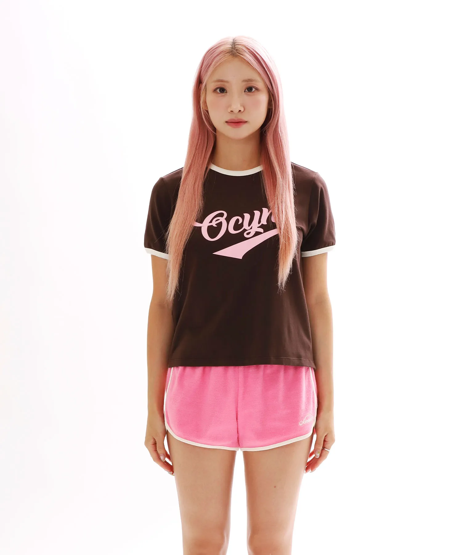 Good vibe only ringer tee_Brown