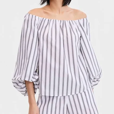 INC International Concepts Women's Off-The-Shoulder Puff-Sleeve Blouse