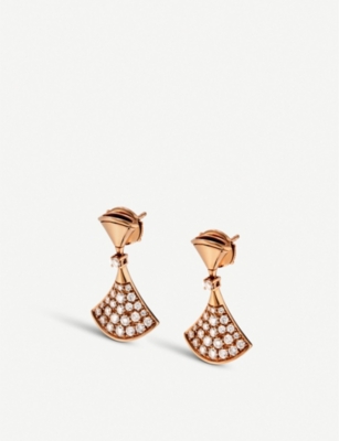 BVLGARI - Divas' dream 18kt pink-gold and diamond earrings
