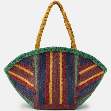 Zara Striped Jute Bag