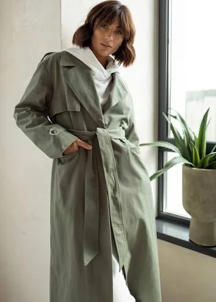 Women's Minimalist Belted Trench Coat