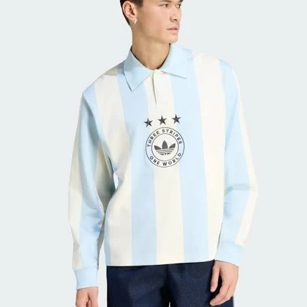 Mens adidas Originals Graphic Long Sleeve Polo Shirt