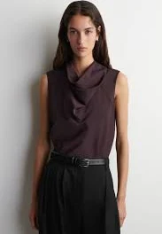 Fluid Mock-Neck Scarf Blouse