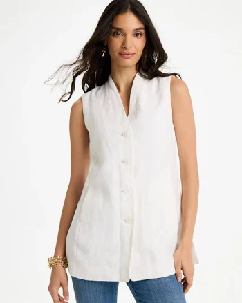 Chico's Women's Linen Sleeveless Vest