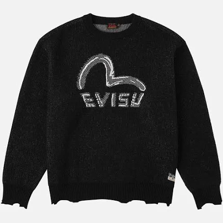 Seagull and Logo Intarsia Relax Fit Knitted Sweater