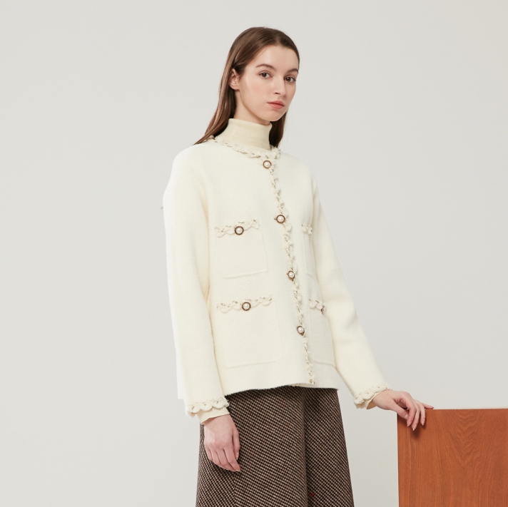 Straight Loose Fit Trim Cardigan