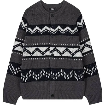 Studio Tomboy Men's Fair Isle Round-neck Cardigan