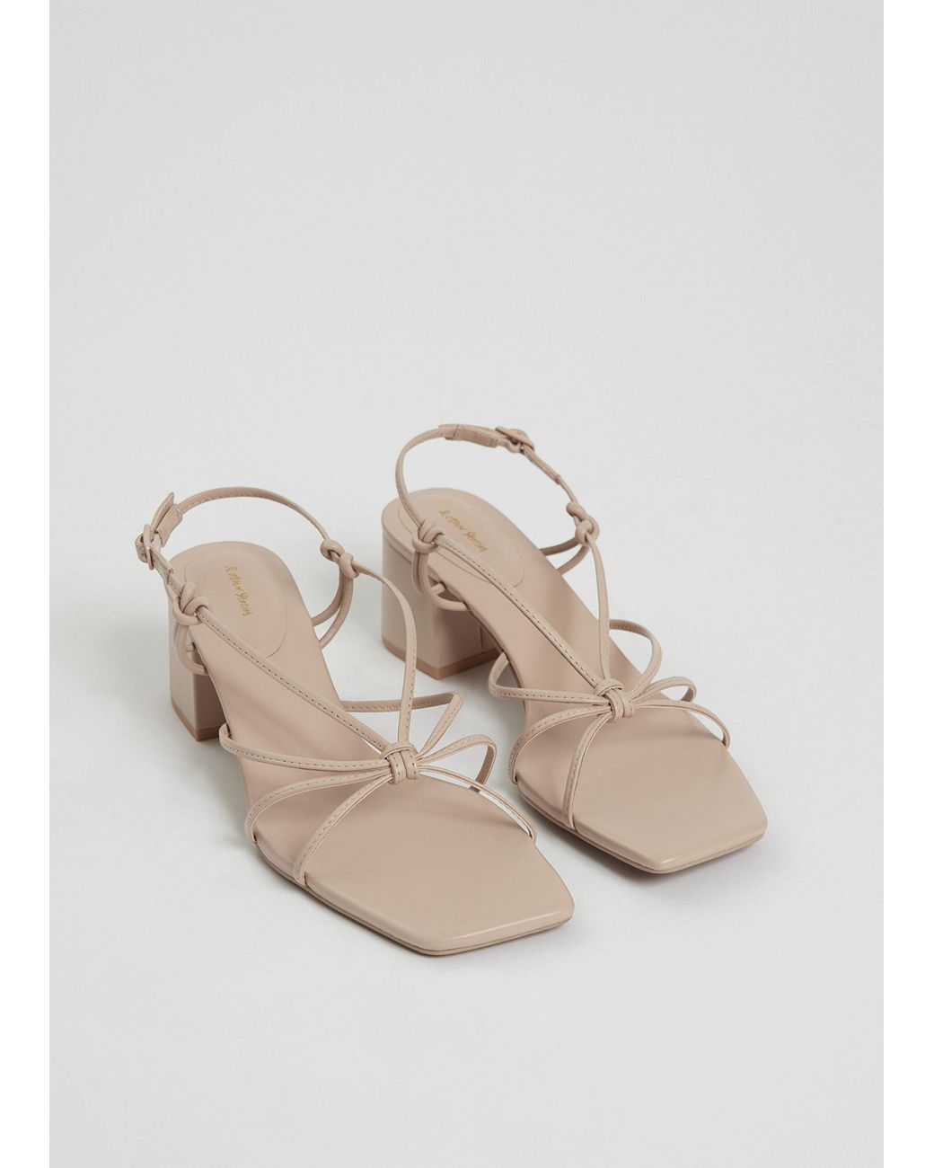 Minimal Strappy Low Heel Sandals