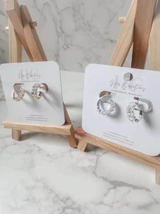 Cubic One Touch Earrings