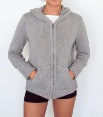 Grey knit hoodie | XS