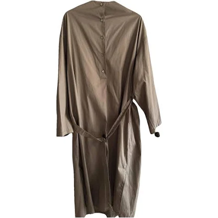 Lemaire Beige Cotton Twill Midi Dress Size 38 FR