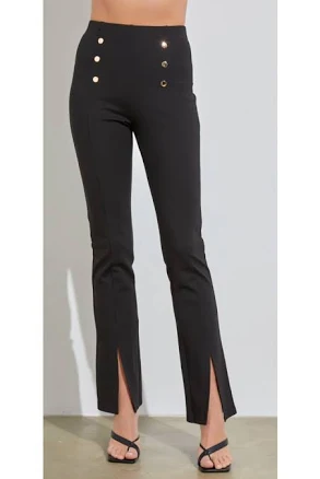 Bell Button Slit Pants