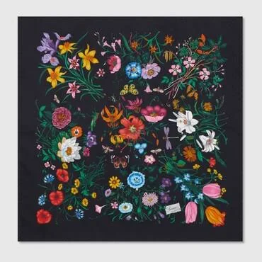 Gucci Floral-Print Silk Scarf