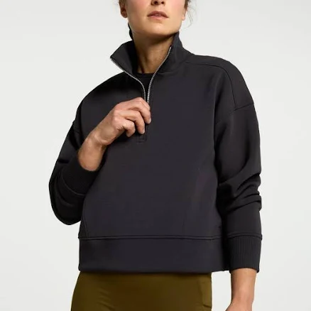 CALIA Women's Soft Scuba Mock Neck 1/4 Zip