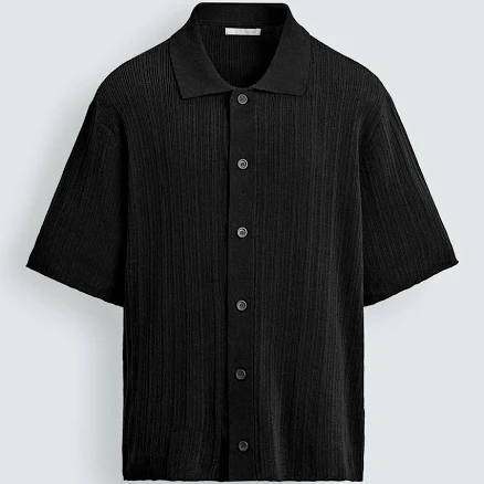 Zara Men's Textured Knit Shirt