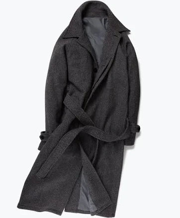Herringbone Wool Raglan Coat