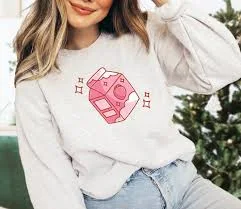 Strawberry Milk Kawaii Sweater, Kawaii Sweatshirt, Harajuku Sweater, Anime Sweater, Kawaii Clothes, Harajuku Clothing, Strawberry Sweater