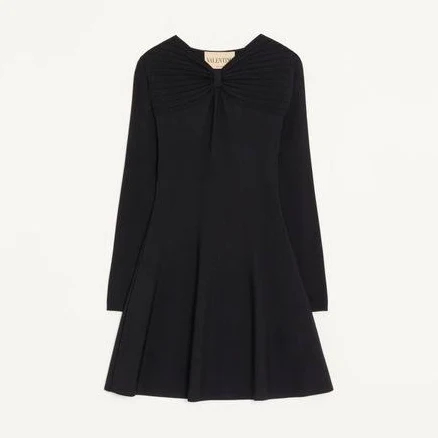 Valentino Garavani Women's Stretch Viscose Ruched Bow Dress