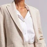 Cream linen Wide Leg Pant Suit