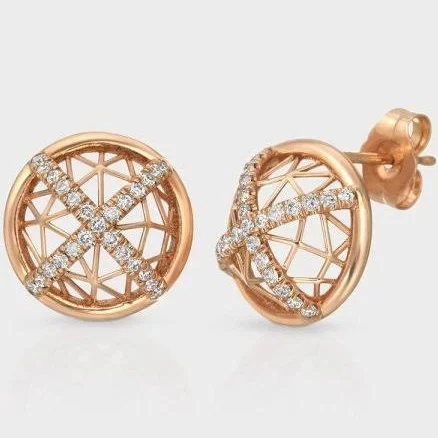 14K Yellow Gold Elegant Circle Earrings