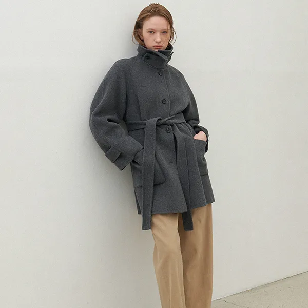 KALE KNIT SET HANDMADE HALF COAT S(CT-1437)