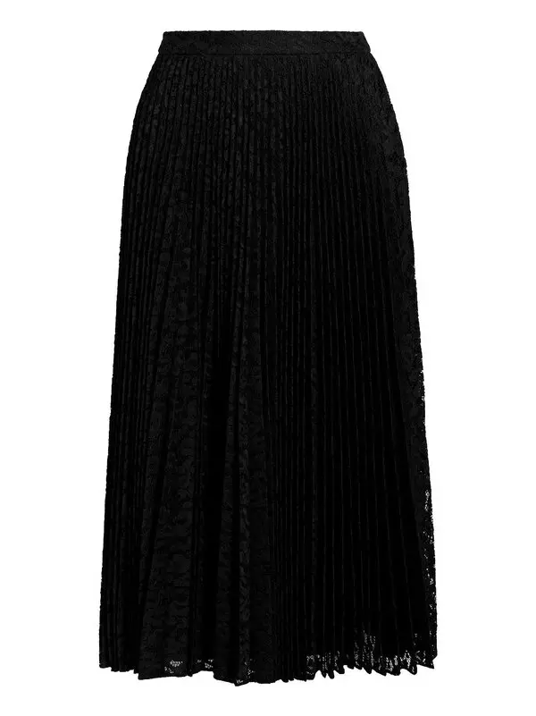 Semi-sheer Pleated Midi Skirt