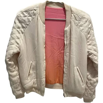 Chloé Pink Reversible Quilted Bomber Jacket Size XS