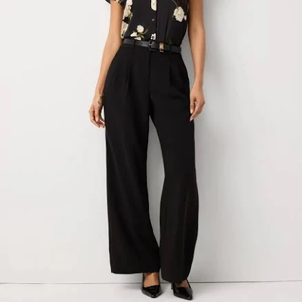 White House Black Market Women's Pleated Wide Leg Pants