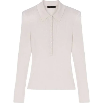 Maje Women's Ribbed Polo Sweater