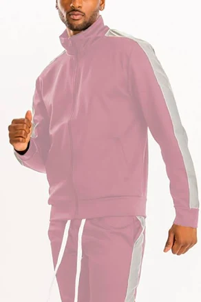 Single Stripe Track Jacket PINK WHITE / S