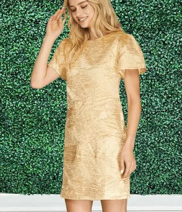 Tulip Sleeve Textured Sheath Dress