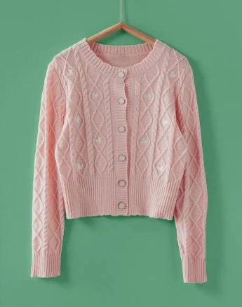 Cable Knit Heart Cardigan