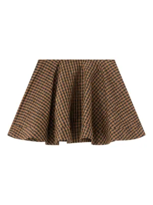 Checked Wool Skirt