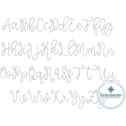 Chenille Yarn Script Font Applique Embroidery Seven Sizes 2, 3, 4, 5, 6, 7, and 8 Inch, plus Native BX