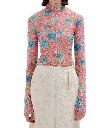 EENK Sol Floral Print Mockneck Top
