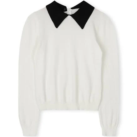 Silk Knit Collar Top