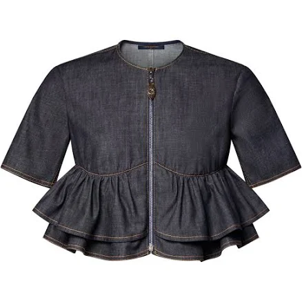 Louis Vuitton Ruffle Hem Denim Top