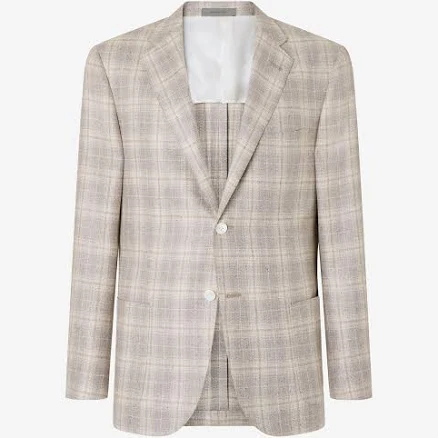 Corneliani Overcheck Jacket in Silk and Wool