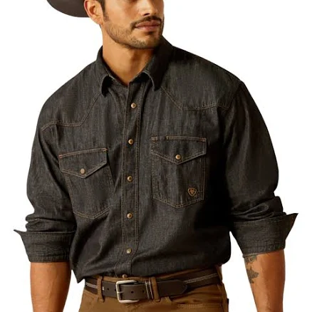 Ariat Men's Black Denim Long Sleeve Shirt