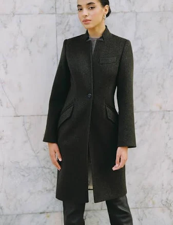 Minimalist Wool Collarless Maxi OvercoatMinimalist Wool Collarless Maxi Overcoat