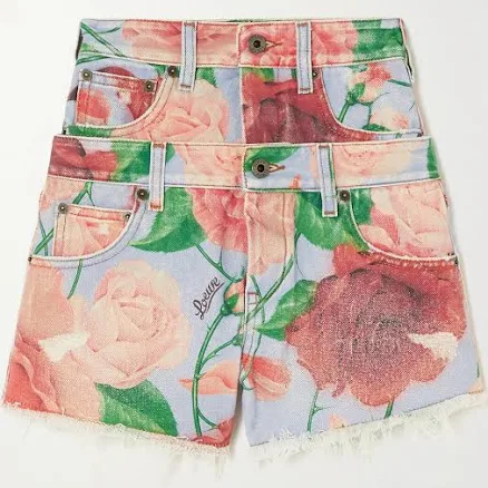 Loewe Paula's Ibiza floral denim shorts Women