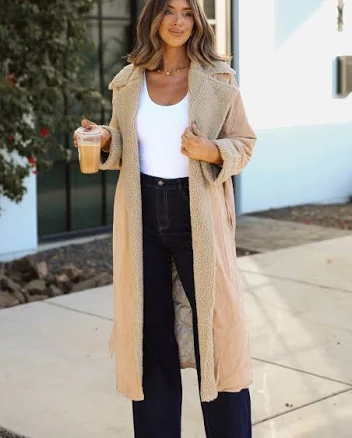 Aakaa Women's Belted Faux Fur Coat