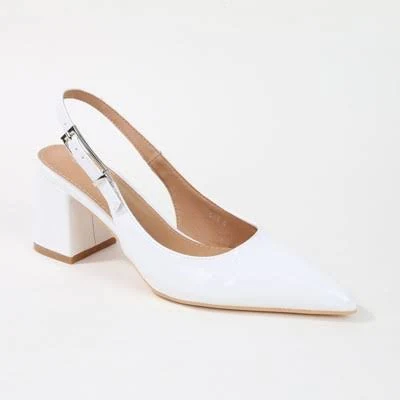 BERNESS Women's Cai Patent Block Heel Slingback Pumps