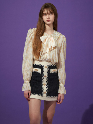 Tweed Tape Mini Skirt
