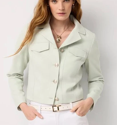 White House Black Market Women's Tweed Trucker Jacket
