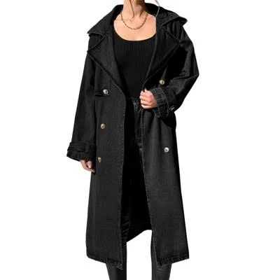 Imily Bela Women's Oversized Double Breasted Denim Maxi Coat