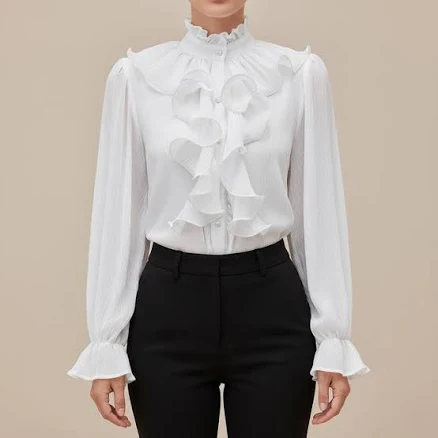 Vintage Inspired Ruffle Lace Top