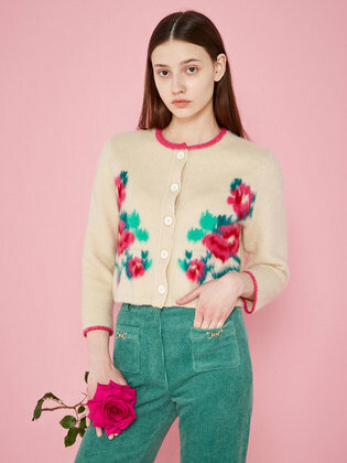 Floral Jacquard Knit Cardigan