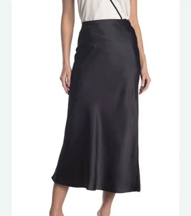 Club Monaco Women's Long Bias Skirt Purple Satin Siz12 Retail $179 Ot