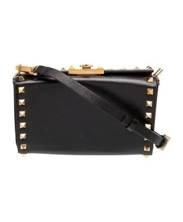 Valentino GARAVANI Leather Crossbody Clutch with Antique Brass Stud